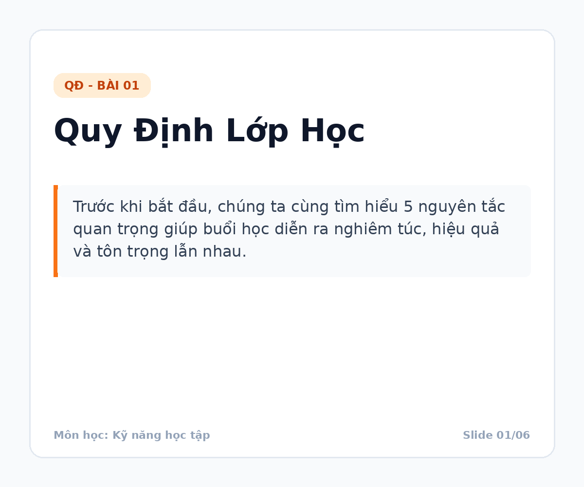 Slide bài giảng: Quy định lớp học